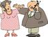 #12603 Man and Woman on Cell Phones Clipart by DJArt