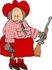 #12625 Annie Oakley Cowgirl With Guns Clipart by DJArt
