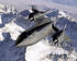 #1302 Stock Photo of a Lockheed SR-71 Blackbird Habu Flying Over the Sierra Nevada Mountains by JVPD