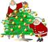 #13032 Mr and Mrs Claus Decorating the Christmas Tree Clipart by DJArt