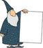 #13043 Old Wizard Holding a Blank Sign Clipart by DJArt