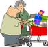 #13060 Middle Aged Caucasian Couple Christmas Shopping Clipart by DJArt