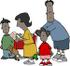 #13063 African American Family Shopping Clipart by DJArt