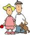 #13067 Caucasian Brother and Sister Clipart by DJArt
