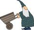 #13093 Wizard Pushing a Wooden Wagon Clipart by DJArt