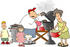 #13097 Caucasian Family Barbecuing at a Picnic Clipart by DJArt