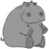 #13270 Sitting Hippo Clipart by DJArt