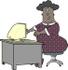 #13334 Middle Aged African American Woman Typing on a Computer Clipart by DJArt
