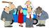 #14090 Business People Standing by and Beating up a Broken Down Jalopy Lemon Car With a Bat Clipart by DJArt