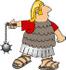 #14435 Roman Soldier Using a Flail Ball and Chain Clipart by DJArt