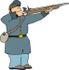 #14450 Civil War Soldier Aiming and Shooting His Rifle Clipart by DJArt