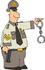 #14475 Cop Holding a Pistil and Handcuffs Clipart by DJArt
