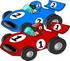 #14509 Two Men Racing Cars Clipart by DJArt