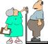 #14532 Nurse Weiging an Overweight Man in a Doctors Office Clipart by DJArt