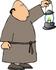 #14541 Monk Carrying a Lantern in Front of Him Clipart by DJArt