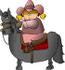 #14610 Cowgirl in Pink Riding a Horse Clipart by DJArt