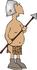 #14658 Silly Buck Toothed Man in a Helmet and Loincloth, Holding a Spear Clipart by DJArt