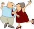 #14736 Middle Aged Caucasian Couple Dancing Clipart by DJArt