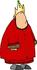 #14746 Chubby King in a Crown and Red Robe Clipart by DJArt