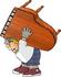 #14747 Piano Moving Man Carrying a Grand Piano Clipart by DJArt