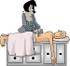 #14751 Masseuse Woman Giving a Spa Patient Man a Back Massage Clipart by DJArt