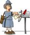 #14811 Middle Aged Caucasian Mail Woman Clipart by DJArt