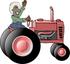 #14837 African American Farmer Man Driving a Tractor Clipart by DJArt