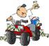 #14849 Man Drinking Beers and Driving an ATV Clipart by DJArt