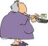 #14907 Elder Woman Cooking Eggs Clipart by DJArt