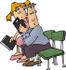 #14937 Boy and Girl Sitting by an Empty Chair Clipart by DJArt