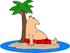#14969 Chubby Man Stranded on an Island With a Palm Tree Clipart by DJArt