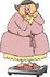 #15018 Shocked Overweight Woman on a Scale Clipart by DJArt