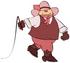 #15810 Gay Cowboy in Pink Western Wear and a Whip Clipart by DJArt