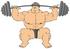 #16169 Weightlifter Man Performing a Front Squat With a Heavy Barbell Clipart by DJArt