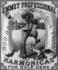 #16211 Picture of an African American Man Playing a Harmonica and a Dog on an Emmet Professional Harmonicas Advertisement by JVPD