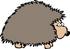 #17248 One Hedgehog Facing Right Clipart by DJArt