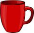 #17250 One Red Coffee Mug Clipart by DJArt