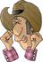 #17419 Mad Cowboy With Clenched Fists Clipart by DJArt