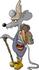#17446 Rat With a Backpack, Hat, Boots and Walking Stick Clipart by DJArt