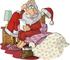#17465 Santa in His PJs Sitting up in Bed Clipart by DJArt