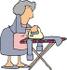 #17474 Senior Woman Ironing a Shirt Clipart by DJArt