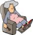 #17490 Senior Woman in a Recliner Chair Clipart by DJArt