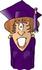 #17501 College Graduate Woman in Purple Gown, Cap and Tassle Clipart by DJArt