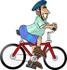 #17664 Man Riding a Bike to Save Gas Money and to Protect the Environment Clipart by DJArt