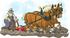 #17673 Clydesdale Worker Horses Pulling a Plow With a Farmer Behind Clipart by DJArt
