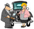 #17814 Bonnie Parker and Clyde Barrow With Guns, Standing in Front of a Getaway Car, Bonnie and Clyde Clipart by DJArt