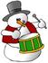 #1854 Clipart Ilustration of a Snowman Playing a Drum by DJArt