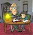 #18849 Confused Old Man Trying to Help a Boy With His Homework Clipart by DJArt