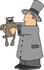#18854 Man in a Top Hat Holding a Groundhog on Groundhog’s Day Clipart by DJArt