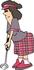 #18887 Middle Aged Woman Golfing Clipart by DJArt